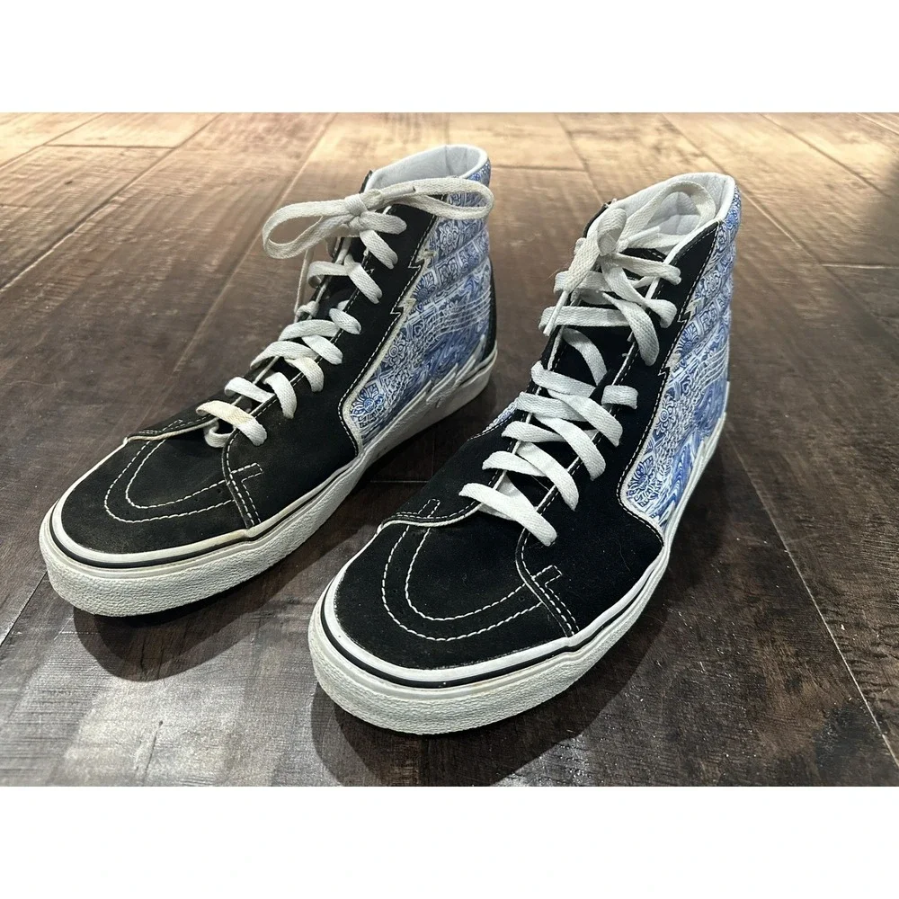 VANS Sk8 Hi Bolt, Liquify Black Blue White, Mens‎ US Size 11.5 High Top Colorful
